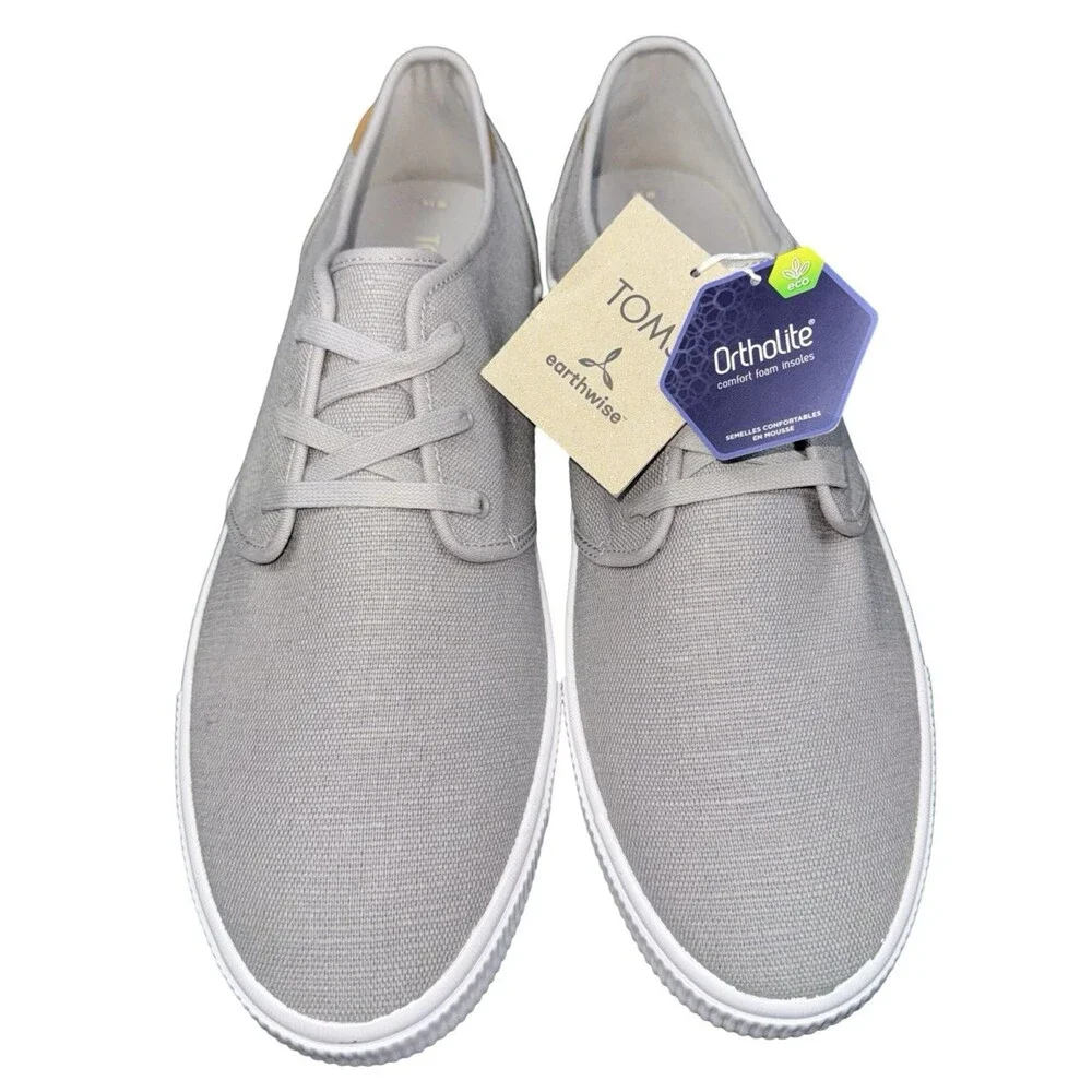 TOMS Carlo Mens Size 14 Sneakers Canvas Casual Low Top Fashion Casual Grey New
